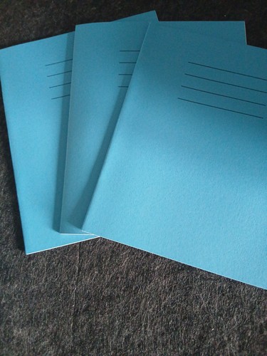 Blue exercise books lined - books,