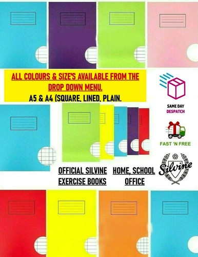 Silvine exercise books - a4, a5