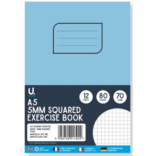 Squared exercise book 5mm - book,